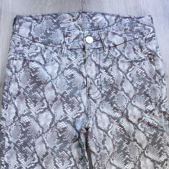 Seven7 Tummyless High Rise Skinny Snake Jeans size 6 grey / white (30x28) - Picture 2 of 8